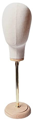 perfk 56-76 Cm Regolabile Porta Cappelli, Supporto Per Parrucca, Espositore Per Cappelli Modello Di Testa Di Manichino Con Base in Legno Espositori Per Mostrare Cappelli, Gioielli, Sciarpe