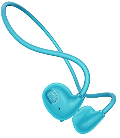 COMBLU Cuffie a conduzione ossea, cuffie wireless Bluetooth 5.2 con microfono, connessione rapida e stabile, IPX5, a prova di sudore, per sport, corsa, fitness (blu