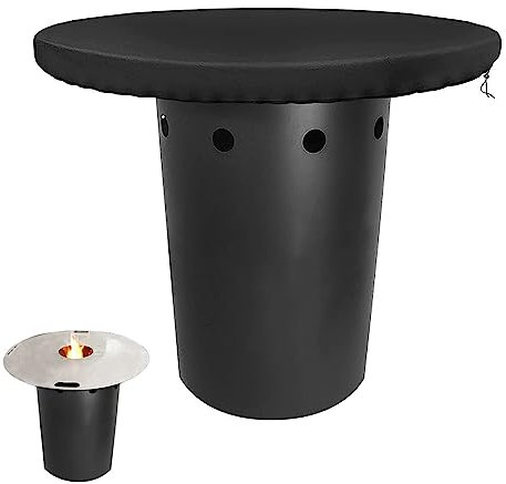 Feuerplatte Abdeckung Schutzhülle Rund, 420D Feuerschale Abdeckplane,80cm Grillplatte Schutzhülle Wasserdicht Anti-uv, Feuerplatte Zubehör, für eine Feuerplatte/Grillplatte (Schwarz)