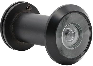 Guangstar Safety Einweg-Türspion mit 200-Grad-Winkel, robuster Türspion aus Messing mit Sichtschutzabdeckung, Schwarz, 1 Stück