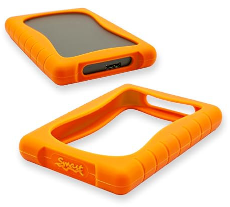 Smast® Custodia Hard Disk Esterno 2.5''Cover Silicone Antiurto Anticaduta Antiscivolo, Compatibile con: Seagate 1TB/2TB Basic, One Touch, Expansion, Samsung e Maxtor M3, WD Elements 1TB/2TB (Orange)