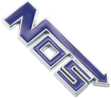 Nos Auto Emblem Sticker Aufkleber Stickstoff beschleunigt Autokennzeichen NOS Personalisierung (Blau)