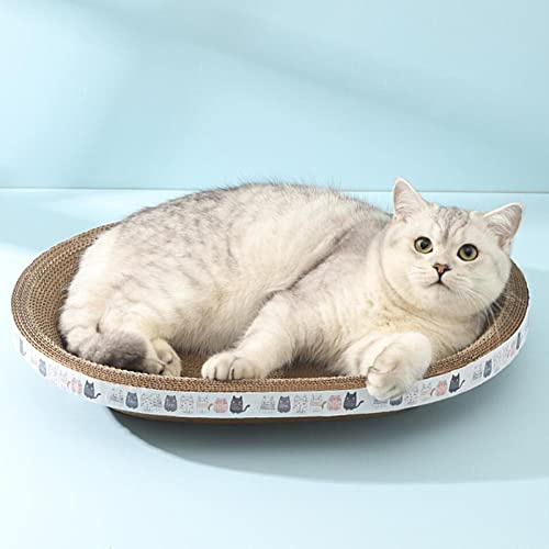 Kratzbaum Für Katzen, Ovale Katzenkratzer Aus Pappe, Wellpappe Katzenkratzbrett, 2-in-1 Katzen Kratzbrett, Hochdichter, Langlebiger Ovaler Katzenkratzer, Zum Schlafen Von Katzen Im Innenbereich