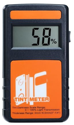 Handheld Digital Window Tint Meter 0%~100% Range Visual Light Transmission Light Transmission Continous Measurement Function (up to 4000) for Mesuring Film, Filmed Glass, Window Tint, Side Windshield