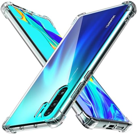 Tentoki Hülle für Huawei P30 Pro, [Eingebauter Luftpolster] Anti-Vergilbung Weiches TPU Bumper Schutzhülle für Huawei P30 Pro, Transparent