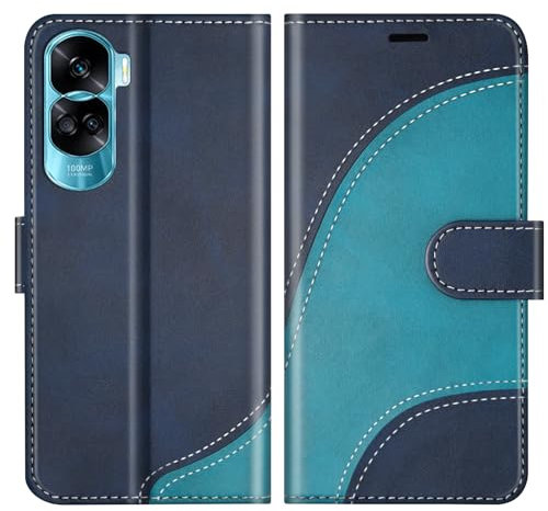 BoxTii Coque pour Honor 90 Lite, Portefeuille Etui en Cuir PU, Magnétique Protection Housse Coque pour Honor 90 Lite, Bleu