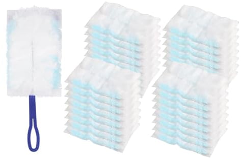 40 Pièces recharges Duster avec 1 poignée, Recharge de plumeau, Recharge Manuelle de Chiffon à poussière, Recharge de plumeau jetable, Convient pour Les Meubles