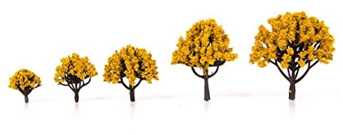 DIYEAH 20stücke Teiliges Orangefarbene Miniatur Bäume Für Modellbau Landschaft Architekturmodellbäume Dekoration Für Dioramen Und Modelleisenbahn