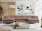 MKS MEBLE Sofa U-Form Rosa, Wohnlandschaft U-Form, Sofa mit Schlaffunktion und Bettkasten, Schlafsofa mit Bettkasten, Couch mit Verstellbare Kopfstützen - Peter U - Rosa Boucle
