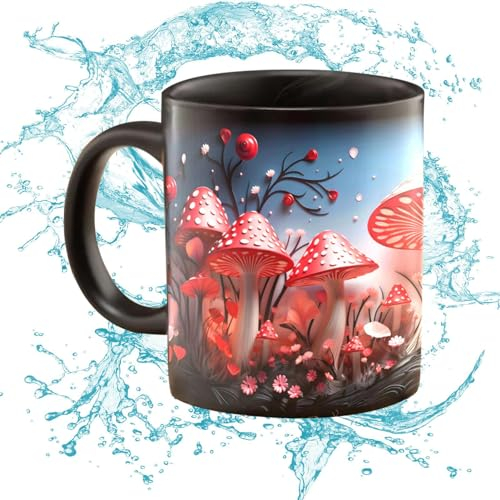 Pilz-Teetasse, 3D-Pilz-Tasse | Niedliche, flach bemalte 3D-Kaffeetasse,350 ml Neuheits-Kaffeetassen für heiße Schokolade, Kaffee, Milchtee, 3D-Tasse für Damen und Herren