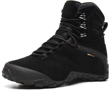 SANANG Männer Wasserdichte Wanderschuhe, Rindsleder Sandy Schwarz Outdoor Tactical Armee Klettern Frauen Trekking Bergschuhe