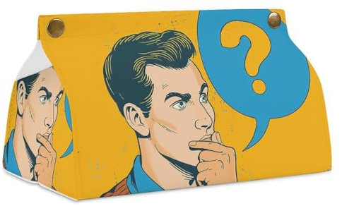 Taschentuchbox aus Leder, mit braunem Pullover, bedruckter Taschentuchhalter, quadratisch, geeignet für Zuhause, Büro, Auto, Nachttisch, Schminktisch