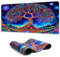 Manicer Tapis de souris motif arbre de vie vibrant - Grand sous-main de jeu - Réactif aux UV - Base en caoutchouc antidérapant de 3 mm - Pour bureau et maison - 80 x 30 cm