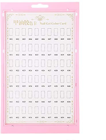 ZASCHMOY Nail Art Display-Ständer, 60 Farben Nagel-Gel-Nagellack-Anzeigetafel, Nagellack-Gel-Karte, Nagellack-Farbkarte, Nagel-Farbkarte, Nagel-Übungs-Maniküre-Werkzeug (Plastik)