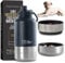 Tail Wagging 3 in 1 Portable Dog Travel Water Bottle with Two Detachable Water & Food Bowls, 32oz Stainless Steel Insulated Travel Water Bottle Dispenser for Dogs - Durable & Leak-Proof Design Black