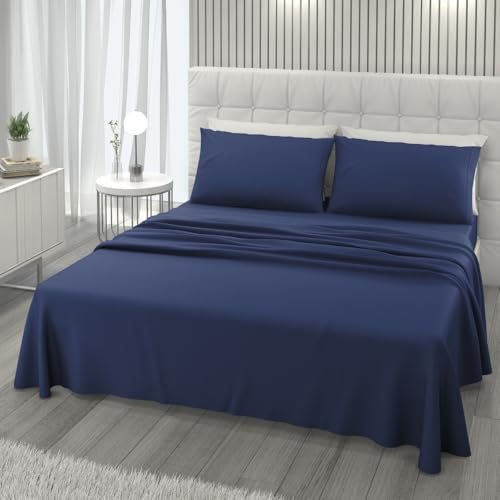 L'ANTICO ARCOLAIO - Completo Lenzuola Una Piazza e Mezza 140x200 Made in Italy, Microfibra Anallergica, Set Lenzuola Francese (1 Lenzuolo Sotto con Angoli, 1 Lenzuolo Sopra, 1 Federa)