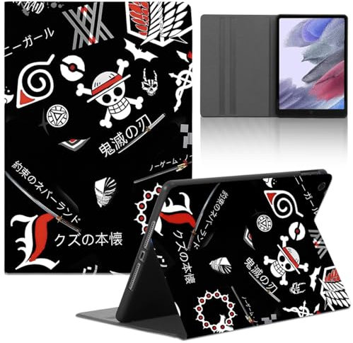 Tablet Coque pour Samsung Galaxy Tab A SM-T580/T585 2016 10.1'', Anime One Piece Naruto Modèle Housse de Anti-Collision Protection en Cuir PU Flip avec Fonction Support Anti TPU Cartoon Cover