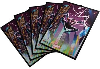 Gamegenic | Magic: The Gathering - Marvel's Spider-Man Premium Art Sleeves - Spider-Man Miles Morales| 105 Sleeves Per Pack | Trading Card Accessory