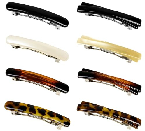TRKETK 8 Piezas Pinza Pelo Pasador Mujer Clásica Automática Pasador Práctico Elegante Accesorios Pelo Diseño Curvo Estilo Vintage Pinza de Resorte Para Mujer Peinados y Uso Diario