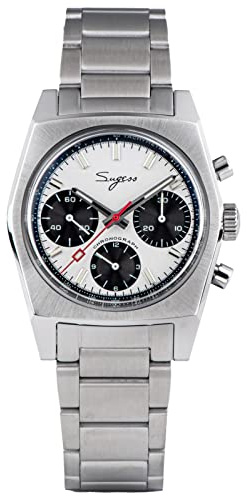 Sugess Seagull ST1902 Panda-Armband, 37 mm, weißer Chronograph, gewölbter Saphir, Lume 1963, BNIB