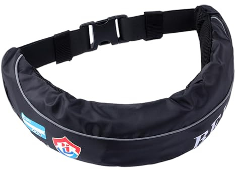 Gürtel-Rettungswesten für Erwachsene, automatischer aufblasbarer Rettungsgürtel mit Verstellbarer Schnalle, Pfeife und reflektierendem Streifen, Schwimmhilfe mit hohem Auftrieb ohne CO2-Zylinder zum