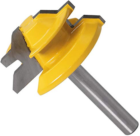 ANYGKT 1Pc 45 Gradi Blocco Mitra Router Bit 6mm Shank Lavorazione del Legno Fresa Strumento di Perforazione Fresatura for Lega di Carburo di Legno