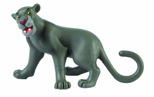 Bullyland 12377 - Spielfigur Panther Baghira aus Walt Disney Das Dschungelbuch, ca. 8,4 cm, detailgetreu, ideal als kleines Geschenk für Kinder ab 3 Jahren, Schwarz