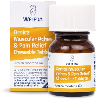Weleda Arnica 6X Tablets, Homeopathic Medicine for Accident Upset, Natural Remedies for Women & Men by Weleda - 125 Tabs (Packing May Vary) | Arnica montana 6X potency, Hand-potentised, Biodynamically grown Black Isle Scotland, Lactose & sucrose tablets