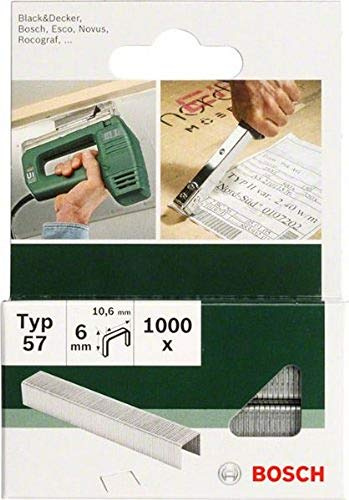 Bosch 1000x Klammer Typ 52 (Papier, Folien, Kunststoffplatten, Tapetenkleister, Akustikplatten, GFK, 12.3 x 1.25 x 12 mm, Zubehör Tacker)