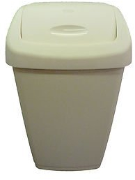 ITALIAN DESIGN 50 LITRE SWING TOP BIN /CREAM/BLACK/SILVER/ DUSTBIN / RUBBISH BIN / KITCHEN / HOME / BATHROOM (CREAM)