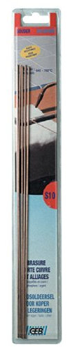 GEB Baguettes de cuivre/phosphore pour brasage Fort. S'utilise sur tuyauteries d'installations sanitaires, de Chauffage… - 5 Baguettes
