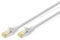 DIGITUS Cavo LAN Cat 6A, 0.25 m, Cavo di rete RJ45, S/FTP schermato, Compatibile con Cat-6 e Cat-7, Grigio