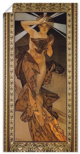 ARTland Wanddeko Poster & Kunstdrucke Wandposter 30x60 cm Portrait Frau Kleid Sternenhimmel Der Morgenstern 1902 Jugendstil Alfons Mucha R1CN