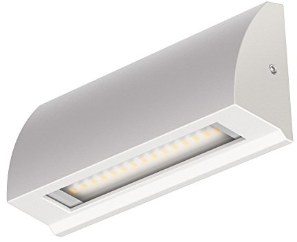 ledscom.de LED Wandleuchte/Treppenlicht SEGIN für außen, IP54, flach, Downlight matt, eckig, 3,8 W, 265lm, warmweiß