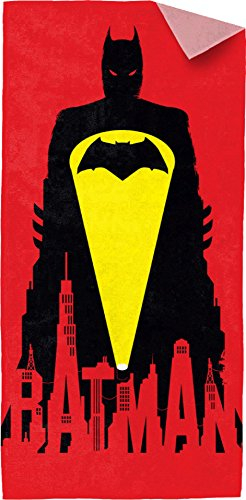 Batman vs. Superman Batman – Bat Signal“, 100% Baumwolle – ca.150 x 75 cm – 0122082 Strandtuch, rot, 38.7 x 25.8 x 3.1 cm