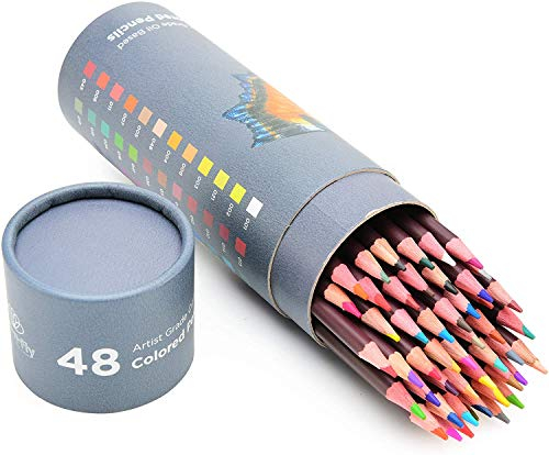 Art-n-Fly Buntstifte Set – 48 Professionelle Buntstifte auf Ölbasis für Künstler inkl. Hautfarben Buntstifte für Malbuch, Zeichnen und Skizzieren