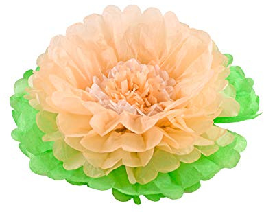 Creativery 1 Papier Pompon Blume 35cm 2-farbig (apricot 714) // Deko Hängedeko Raumdeko Hochzeit Party Geburtstag