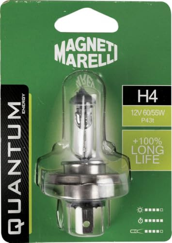 Quantum Energy Magneti Marelli H4 Autolampe mit langer Lebensdauer, 12 V 60/55 W, P43t-Anschluss