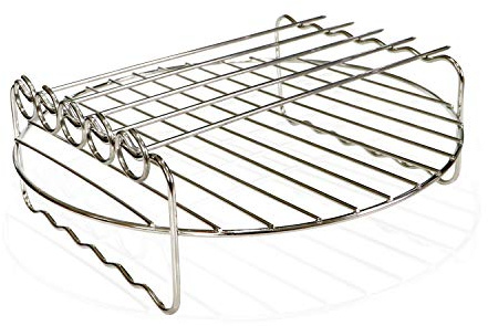 Air fryer Double Layer Round Rack with 5 Skewers Fitting XL Air Fryers(9in,Fit 5.3 QT or Above)