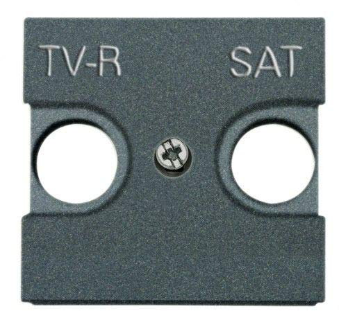 CABLEPELADO Tapa toma R-TV+SAT Niessen Zenit | Placa para tomas inductivas | ‎N2250AN | 45x45 mm | 1 elemento | Acabado Antracita | Niessen Zenit