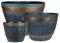 Rustic Dark Grey Half Barrel Cask Planters Indoor & Outdoor Flower/Plant Pots - 1 x 28.5cm, 1 x 38cm & 1 x 51cm Diameter.