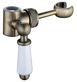 ENKI B08 Hand Shower Bracket Round Slider Riser Column Rail 18mm Antique Brass
