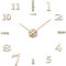 Yolistar Moderne Wanduhr Spiegel Aufkleber DIY, 3D Acryl Wanduhren Wandtattoos Dekoration, Stumm Einfach zu Montieren Quarzuhr für Zuhause, Büro, Hotel - (Gold)