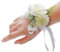 Egurs Blumenarmband Hochzeit Braut Brautjungfer Blumenstrauß Hand Rose Blumen Armband Handgelenk Corsage Handgelenk Blume Strauß Dekoration für Hochzeit Prom Party Weiß