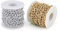 Craftdady 2 rollos de eslabones de cadena de aluminio plateado dorado sin soldar, cable cruzado trenzado con carrete de 10 x 6,5 mm para hacer collares y joyas de aproximadamente 16.4 pies/rollo