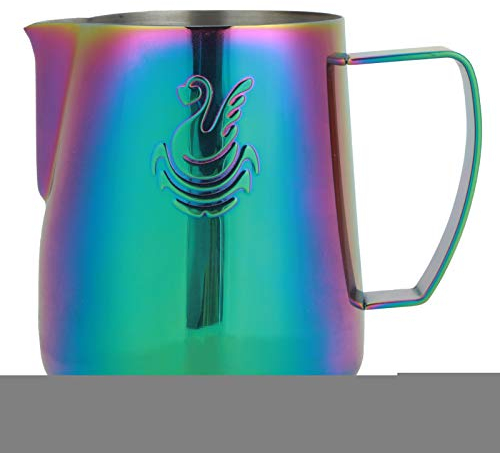 Brocca per latte in acciaio inossidabile Brocca per latte colorata Brocca per crema Brocca per latte Brocca per schiuma Caffè al latte Cappuccino Latte Art Barista Brocche a vapore(400ml)