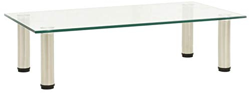 Tidyard TV-Tisch Glasaufsatz Aufsatz Monitorerhöhung Fernseh Podest Monitoraufsatz Transparent 60x35x17 cm Hartglas