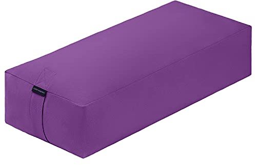 Retrospec Sequoia Yoga-Nackenrolle – Meditationskissen für Yoga-Übungen – inklusive maschinenwaschbarem Bezug aus 100% Baumwolle und robustem Tragegriff; rechteckig, Maulbeere