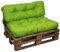 bananair - Palettenkissen Outdoor Set - Bequem, Robuster, UV-beständiger & Wasserabweisender - Ideal für Europaletten, Palettenmöbel (1 Sitzkissen 120x80 cm + 1 Rückenkissen 120x40 cm, Grün)