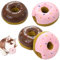 Forreen Hundespielzeug Unzerstörbar, 4 Stück Quietschendes Hundespielzeug in Donut-Form Latex Welpen Zahnen Spielzeug Niedliche Welpenspielzeug für Kleine Mittelgroße Hunde